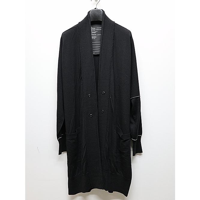 SALE40%OFF/nude:masahiko maruyama ・ヌード:マサヒコマルヤマ/12GG merino Wool Jersey Knit LAYERED 12GG KNIT LONG CARDIGAN/VEST/Black | nude:masahiko maruyama | 10