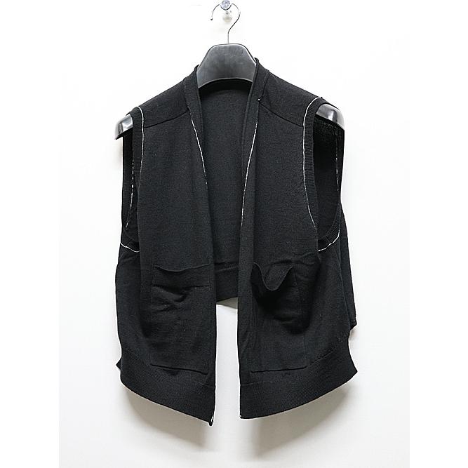 SALE40%OFF/nude:masahiko maruyama ・ヌード:マサヒコマルヤマ/12GG merino Wool Jersey Knit LAYERED 12GG KNIT LONG CARDIGAN/VEST/Black | nude:masahiko maruyama | 11