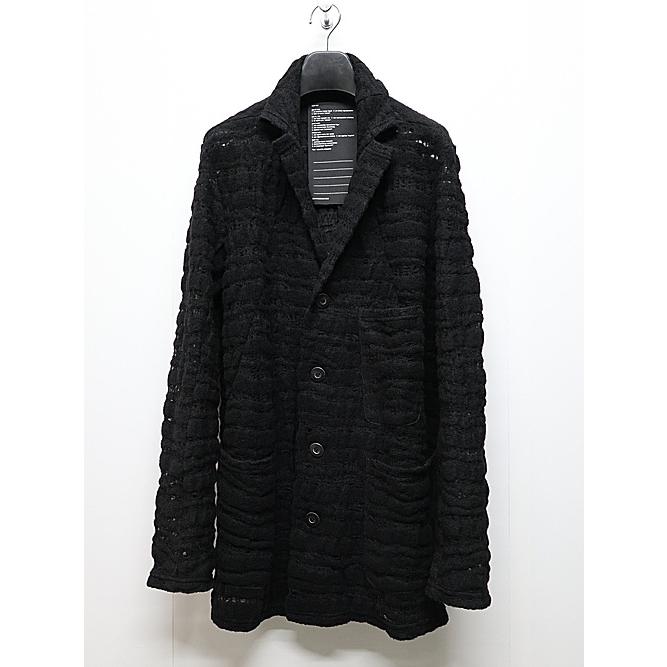 SALE40%OFF/nude:masahiko maruyama ・ヌード:マサヒコマルヤマ/Wool/Nylon Jaquard (Milling Finish) CARDIGAN/Black | nude:masahiko maruyama