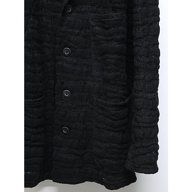 SALE40%OFF/nude:masahiko maruyama ・ヌード:マサヒコマルヤマ/Wool/Nylon Jaquard (Milling Finish) CARDIGAN/Black | nude:masahiko maruyama | 02