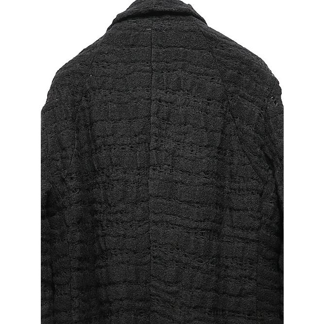 SALE40%OFF/nude:masahiko maruyama ・ヌード:マサヒコマルヤマ/Wool/Nylon Jaquard (Milling Finish) CARDIGAN/Black | nude:masahiko maruyama | 03