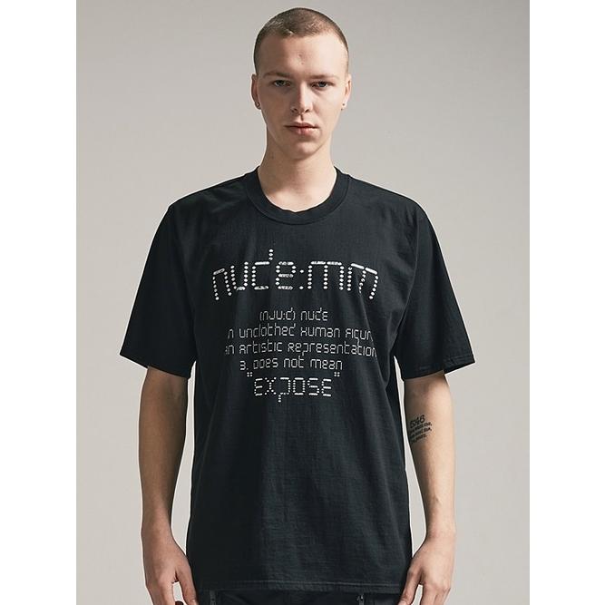 SALE30%OFF/nude:masahiko maruyama ・ヌード:マサヒコマルヤマ/40/2 28GG Jersey SHORT SLEEVE CRACKED PRINT T SHIRT/Black | nude:masahiko maruyama