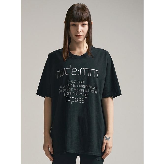 SALE30%OFF/nude:masahiko maruyama ・ヌード:マサヒコマルヤマ/40/2 28GG Jersey SHORT SLEEVE CRACKED PRINT T SHIRT/Black | nude:masahiko maruyama | 02