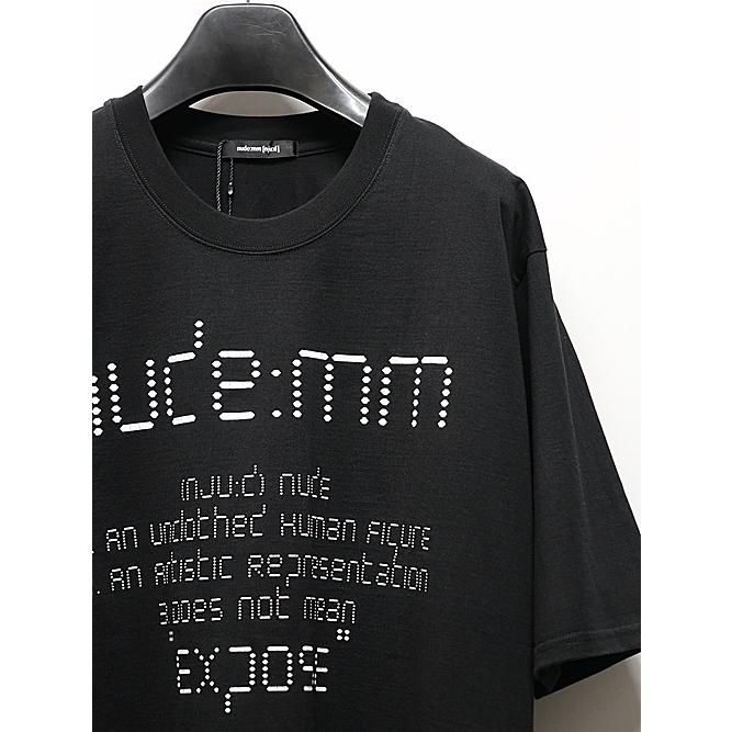 SALE30%OFF/nude:masahiko maruyama ・ヌード:マサヒコマルヤマ/40/2 28GG Jersey SHORT SLEEVE CRACKED PRINT T SHIRT/Black | nude:masahiko maruyama | 05