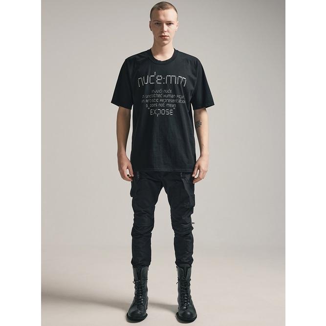 SALE30%OFF/nude:masahiko maruyama ・ヌード:マサヒコマルヤマ/40/2 28GG Jersey SHORT SLEEVE CRACKED PRINT T SHIRT/Black | nude:masahiko maruyama | 08