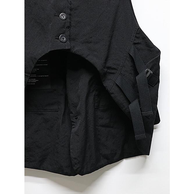 SALE30%OFF/nude:masahiko maruyama ・ヌード:マサヒコマルヤマ/Wool Cotton Twill VEST (MULTI BUTTONS ON THE BACK)/Black | nude:masahiko maruyama | 11