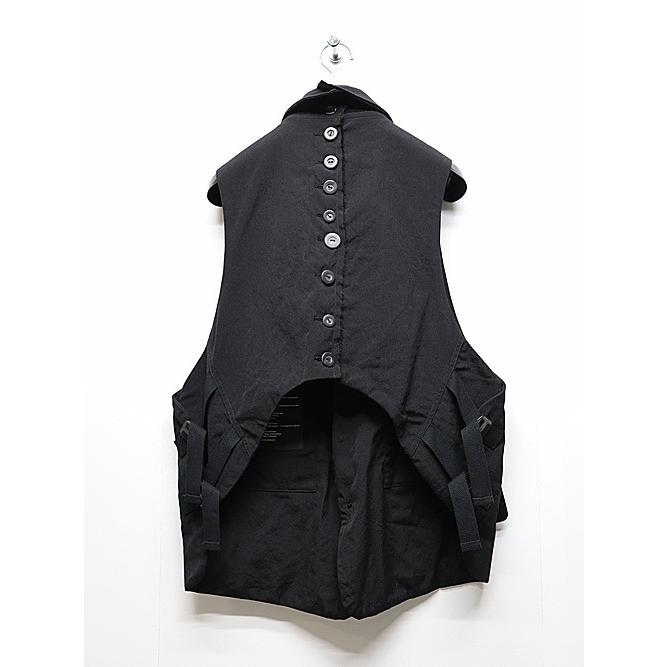 SALE30%OFF/nude:masahiko maruyama ・ヌード:マサヒコマルヤマ/Wool Cotton Twill VEST (MULTI BUTTONS ON THE BACK)/Black | nude:masahiko maruyama | 13