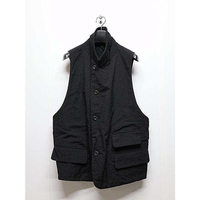 SALE30%OFF/nude:masahiko maruyama ・ヌード:マサヒコマルヤマ/Wool Cotton Twill VEST (MULTI BUTTONS ON THE BACK)/Black | nude:masahiko maruyama | 03