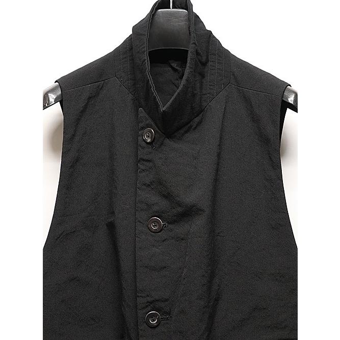 SALE30%OFF/nude:masahiko maruyama ・ヌード:マサヒコマルヤマ/Wool Cotton Twill VEST (MULTI BUTTONS ON THE BACK)/Black | nude:masahiko maruyama | 04