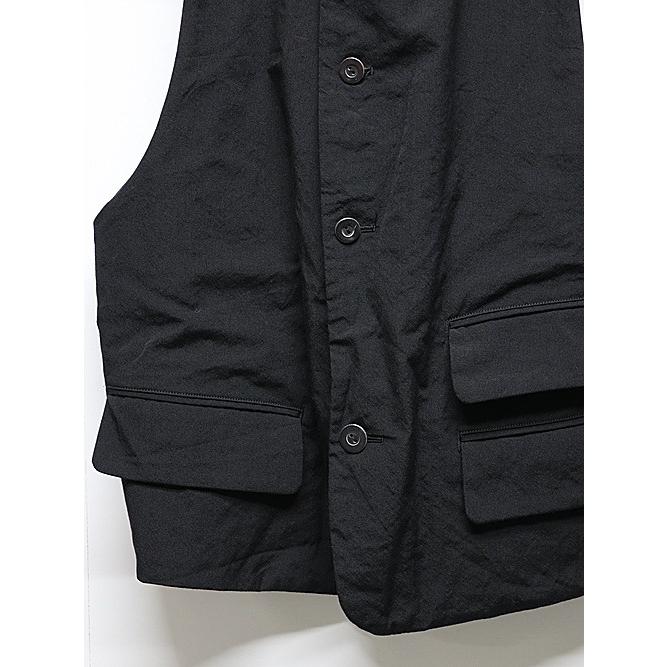 SALE30%OFF/nude:masahiko maruyama ・ヌード:マサヒコマルヤマ/Wool Cotton Twill VEST (MULTI BUTTONS ON THE BACK)/Black | nude:masahiko maruyama | 05