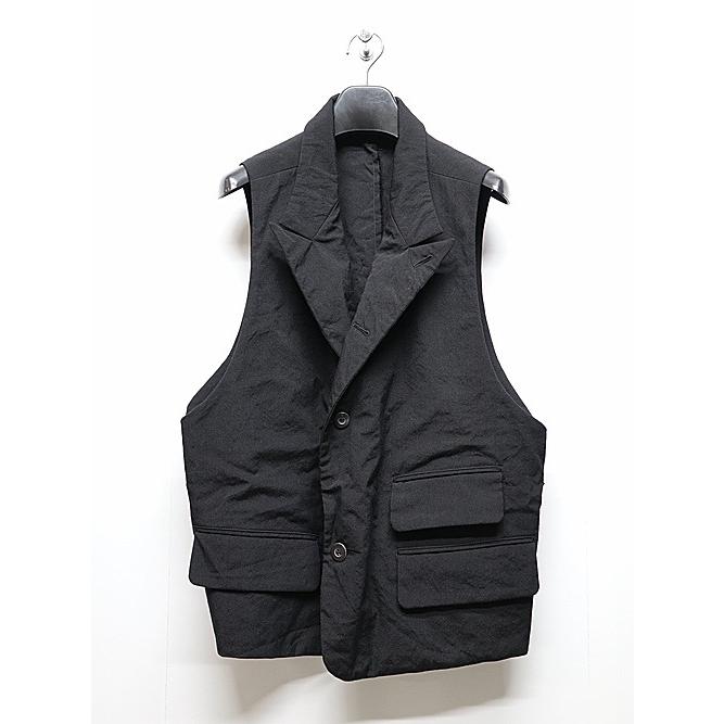 SALE30%OFF/nude:masahiko maruyama ・ヌード:マサヒコマルヤマ/Wool Cotton Twill VEST (MULTI BUTTONS ON THE BACK)/Black | nude:masahiko maruyama | 06