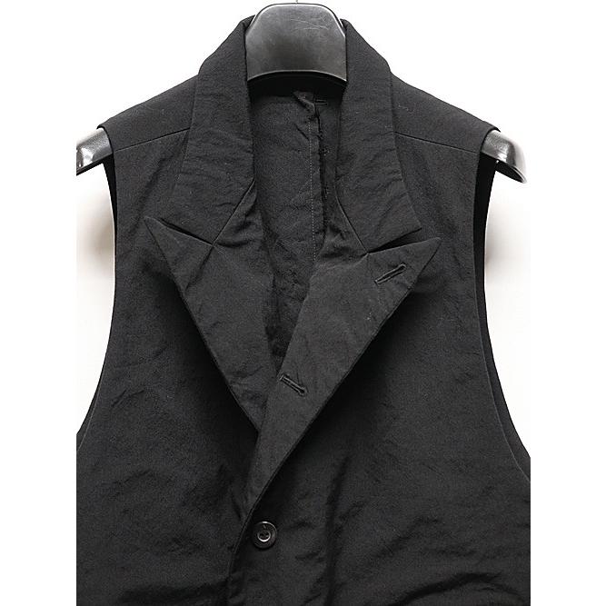 SALE30%OFF/nude:masahiko maruyama ・ヌード:マサヒコマルヤマ/Wool Cotton Twill VEST (MULTI BUTTONS ON THE BACK)/Black | nude:masahiko maruyama | 07