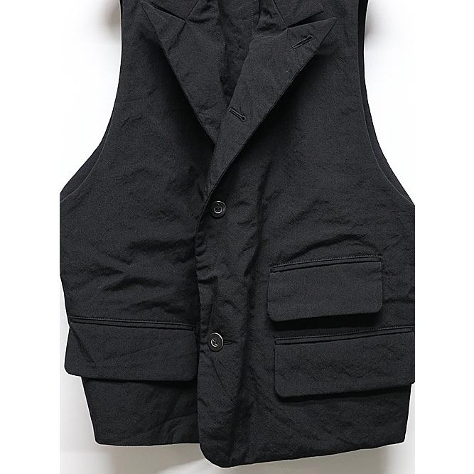 SALE30%OFF/nude:masahiko maruyama ・ヌード:マサヒコマルヤマ/Wool Cotton Twill VEST (MULTI BUTTONS ON THE BACK)/Black | nude:masahiko maruyama | 08