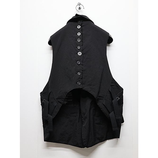 SALE30%OFF/nude:masahiko maruyama ・ヌード:マサヒコマルヤマ/Wool Cotton Twill VEST (MULTI BUTTONS ON THE BACK)/Black | nude:masahiko maruyama | 09