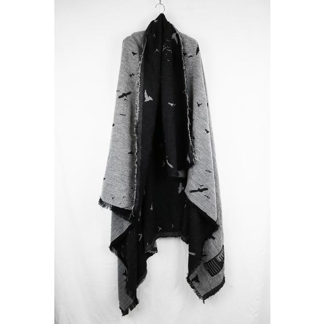 SALE30%OFF/nude:masahiko maruyama ・ヌード:マサヒコマルヤマ/"Bird" Loop Yarn Jacquard STOLE/Black | nude:masahiko maruyama | 10