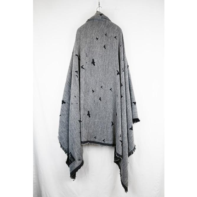 SALE30%OFF/nude:masahiko maruyama ・ヌード:マサヒコマルヤマ/"Bird" Loop Yarn Jacquard STOLE/Black | nude:masahiko maruyama | 12