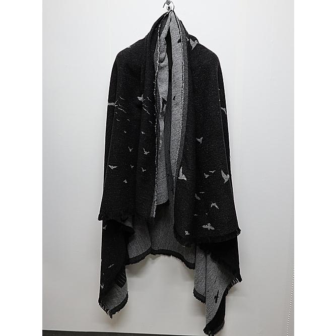 SALE30%OFF/nude:masahiko maruyama ・ヌード:マサヒコマルヤマ/"Bird" Loop Yarn Jacquard STOLE/Black | nude:masahiko maruyama | 13
