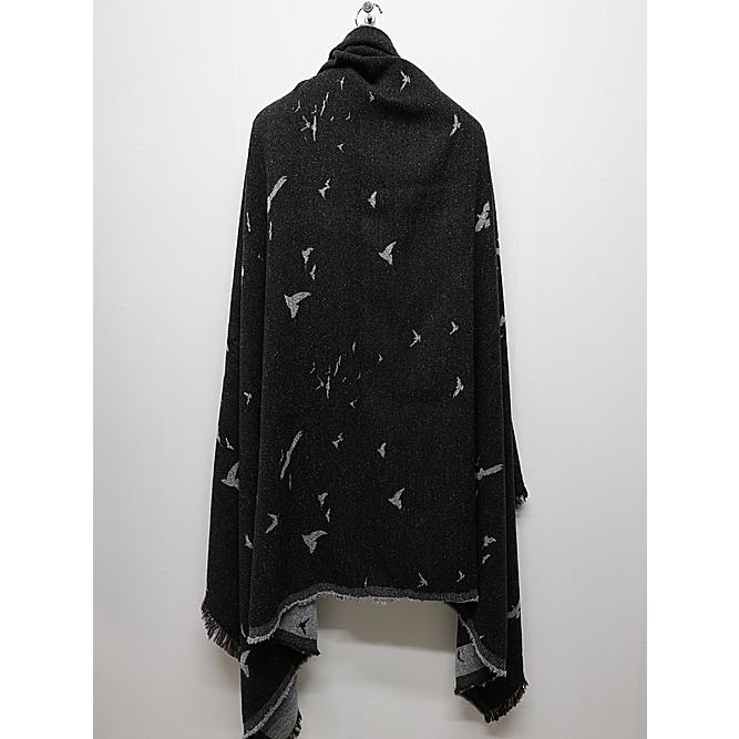 SALE30%OFF/nude:masahiko maruyama ・ヌード:マサヒコマルヤマ/"Bird" Loop Yarn Jacquard STOLE/Black | nude:masahiko maruyama | 16