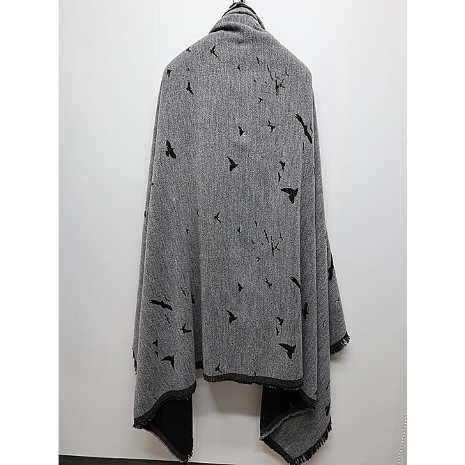 SALE30%OFF/nude:masahiko maruyama ・ヌード:マサヒコマルヤマ/"Bird" Loop Yarn Jacquard STOLE/Black | nude:masahiko maruyama | 18