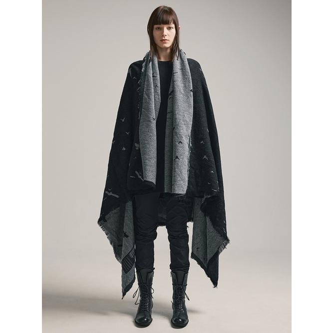 SALE30%OFF/nude:masahiko maruyama ・ヌード:マサヒコマルヤマ/"Bird" Loop Yarn Jacquard STOLE/Black | nude:masahiko maruyama | 05