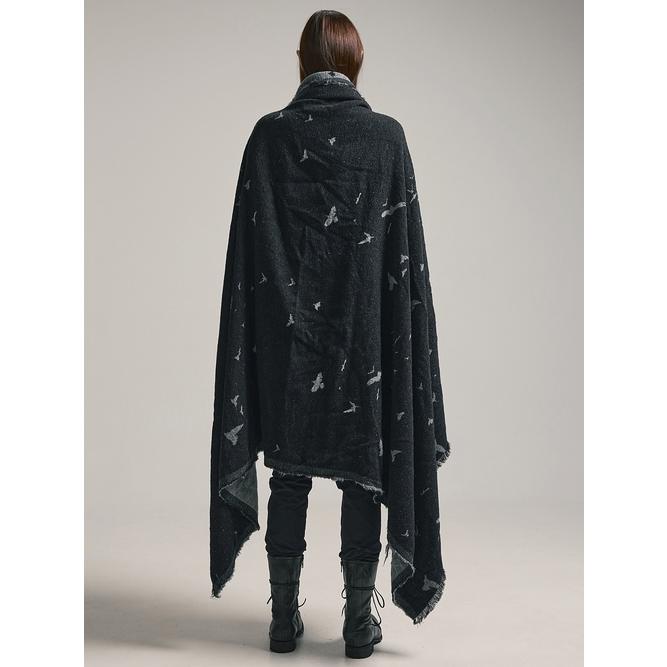 SALE30%OFF/nude:masahiko maruyama ・ヌード:マサヒコマルヤマ/"Bird" Loop Yarn Jacquard STOLE/Black | nude:masahiko maruyama | 06