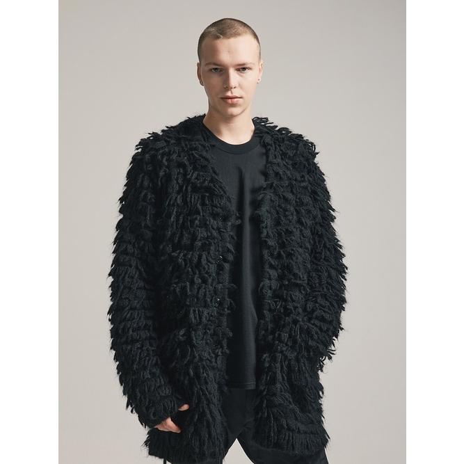 SALE30%OFF/nude:masahiko maruyama ・ヌード:マサヒコマルヤマ/3GG Long Pile Knit CARDIGAN/Black | nude:masahiko maruyama