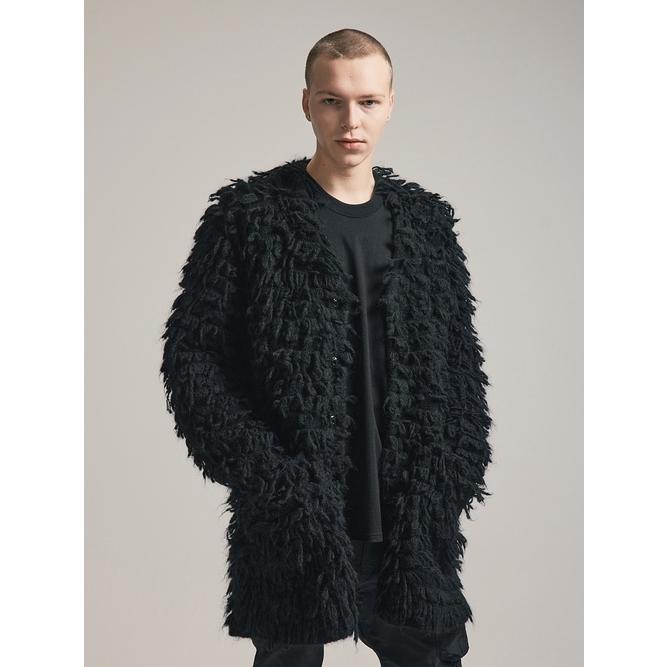 SALE30%OFF/nude:masahiko maruyama ・ヌード:マサヒコマルヤマ/3GG Long Pile Knit CARDIGAN/Black | nude:masahiko maruyama | 01