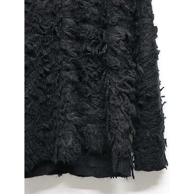 SALE30%OFF/nude:masahiko maruyama ・ヌード:マサヒコマルヤマ/3GG Long Pile Knit CARDIGAN/Black | nude:masahiko maruyama | 09