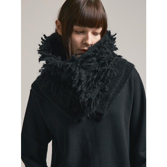 SALE30%OFF/nude:masahiko maruyama ・ヌード:マサヒコマルヤマ/3GG Long Pile Knit SNOOD/Black | nude:masahiko maruyama