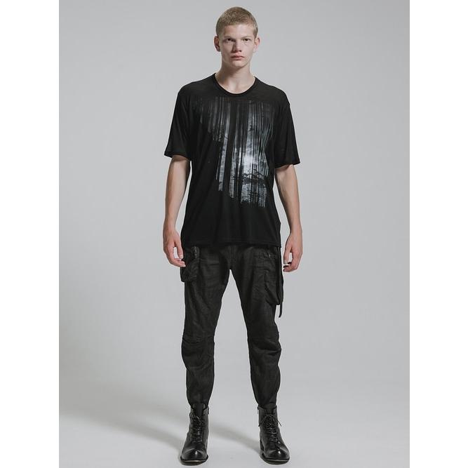 nude:masahiko maruyama ・ヌード:マサヒコマルヤマ/テンセル天竺 "月" プリント半袖 Tシャツ/Black | nude:masahiko maruyama | 06