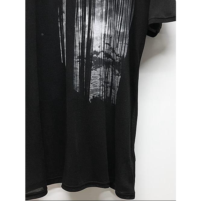 nude:masahiko maruyama ・ヌード:マサヒコマルヤマ/テンセル天竺 "月" プリント半袖 Tシャツ/Black | nude:masahiko maruyama | 02