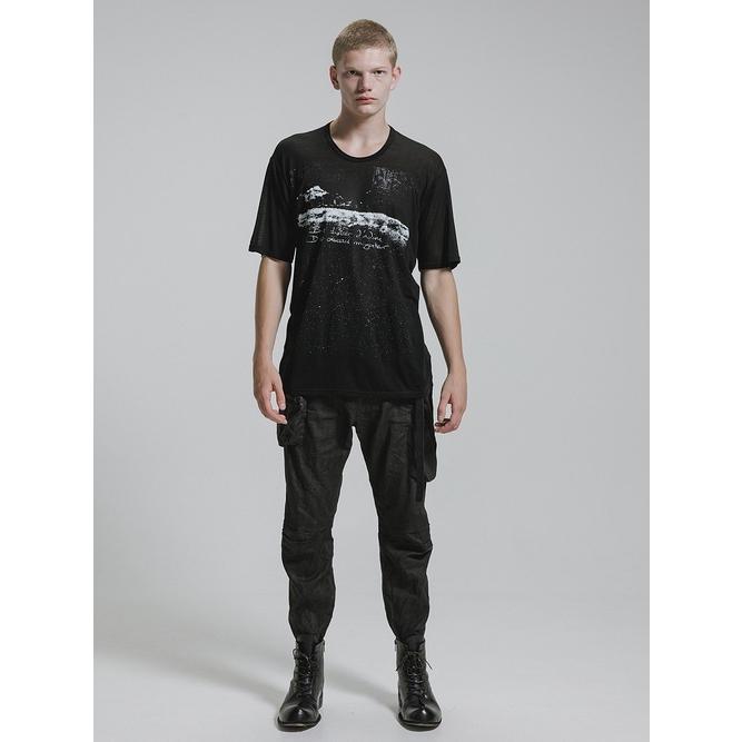 nude:masahiko maruyama ・ヌード:マサヒコマルヤマ/テンセル天竺 "渡り鳥” プリント半袖 Tシャツ/Black | nude:masahiko maruyama | 08