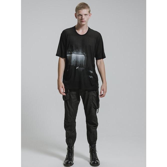 nude:masahiko maruyama ・ヌード:マサヒコマルヤマ/テンセル天竺 "メトロ" プリント半袖Tシャツ/Black | nude:masahiko maruyama | 07