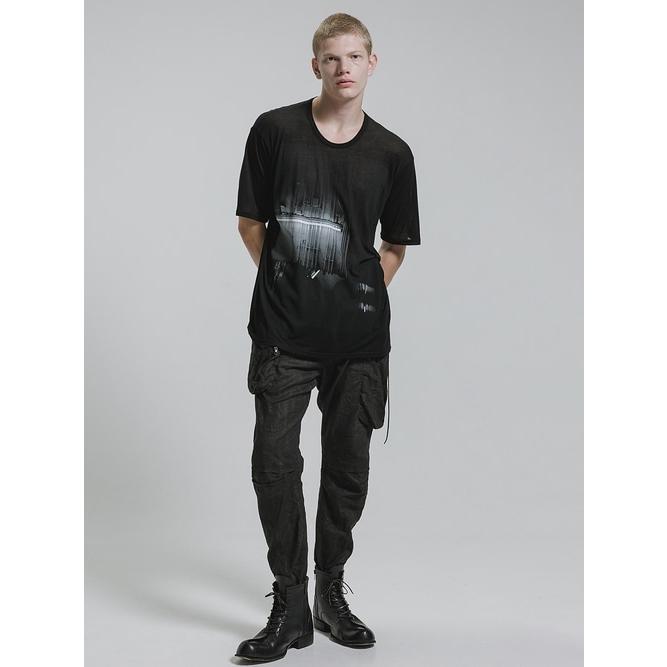 nude:masahiko maruyama ・ヌード:マサヒコマルヤマ/テンセル天竺 "メトロ" プリント半袖Tシャツ/Black | nude:masahiko maruyama | 08