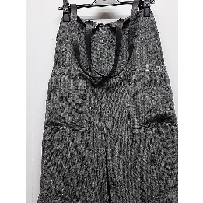 nude:masahiko maruyama・ヌード:マサヒコマルヤマ/リネン中白染天竺ドビーワイドパンツ（サスペンダー付 / 裾パーツ取外し可能）/Grey | nude:masahiko maruyama | 10