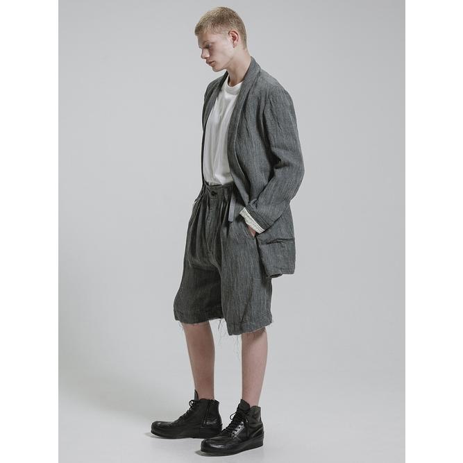 nude:masahiko maruyama・ヌード:マサヒコマルヤマ/リネン中白染天竺ドビーワイドパンツ（サスペンダー付 / 裾パーツ取外し可能）/Grey | nude:masahiko maruyama | 17