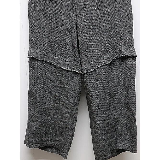 nude:masahiko maruyama・ヌード:マサヒコマルヤマ/リネン中白染天竺ドビーワイドパンツ（サスペンダー付 / 裾パーツ取外し可能）/Grey | nude:masahiko maruyama | 11