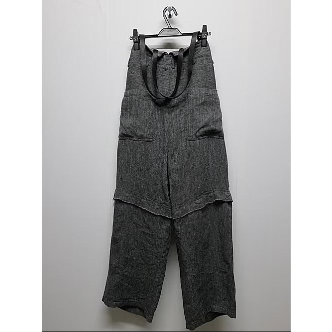 nude:masahiko maruyama・ヌード:マサヒコマルヤマ/リネン中白染天竺ドビーワイドパンツ（サスペンダー付 / 裾パーツ取外し可能）/Grey | nude:masahiko maruyama | 12