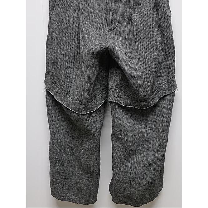 nude:masahiko maruyama・ヌード:マサヒコマルヤマ/リネン中白染天竺ドビーワイドパンツ（サスペンダー付 / 裾パーツ取外し可能）/Grey | nude:masahiko maruyama | 08