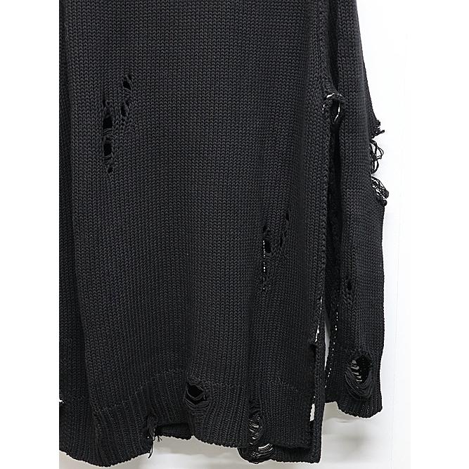 nude:masahiko maruyama ・ヌード:マサヒコマルヤマ/コットン 3GG ダメージニットカーディガン/Black | nude:masahiko maruyama | 04