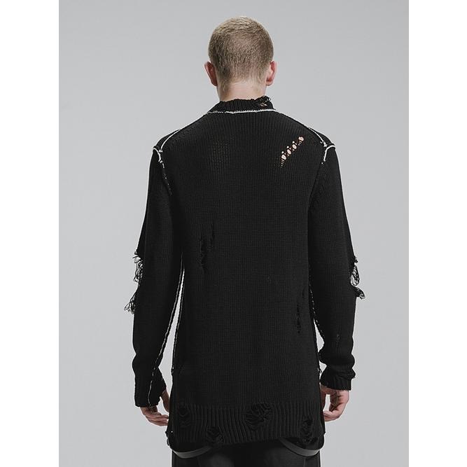 nude:masahiko maruyama ・ヌード:マサヒコマルヤマ/コットン 3GG ダメージニットプルオーバー/Black | nude:masahiko maruyama | 09