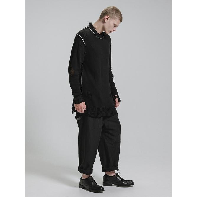 nude:masahiko maruyama ・ヌード:マサヒコマルヤマ/コットン 3GG ダメージニットプルオーバー/Black | nude:masahiko maruyama | 11