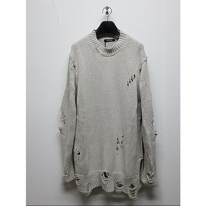 nude:masahiko maruyama ・ヌード:マサヒコマルヤマ/コットン 3GG ダメージニットプルオーバー/Light Grey | nude:masahiko maruyama