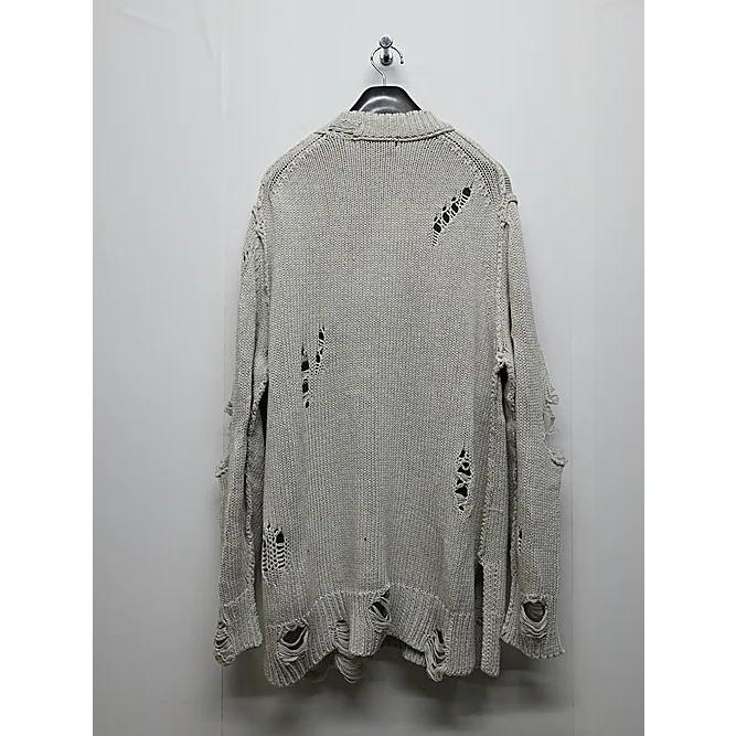 nude:masahiko maruyama ・ヌード:マサヒコマルヤマ/コットン 3GG ダメージニットプルオーバー/Light Grey | nude:masahiko maruyama | 05