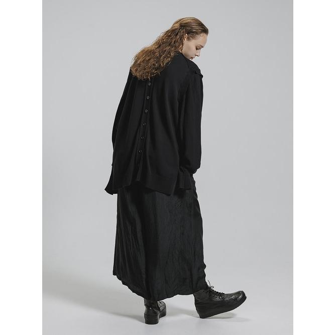 nude:masahiko maruyama ・ヌード:マサヒコマルヤマ/アセテートツイルワイドクロップドイージーパンツ/Black | nude:masahiko maruyama | 14