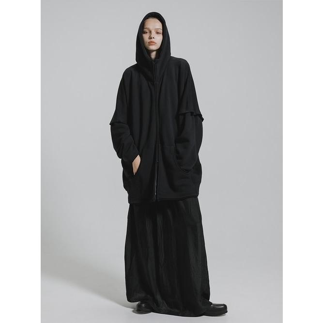 nude:masahiko maruyama ・ヌード:マサヒコマルヤマ/裏毛オーバーサイズZIP UPパーカ（袖取り外し可能）/Black | nude:masahiko maruyama | 18