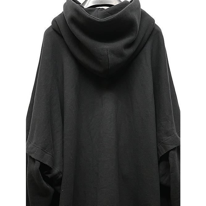 nude:masahiko maruyama ・ヌード:マサヒコマルヤマ/裏毛オーバーサイズZIP UPパーカ（袖取り外し可能）/Black | nude:masahiko maruyama | 03