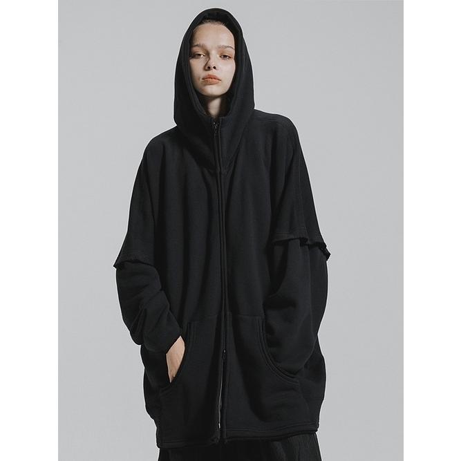 nude:masahiko maruyama ・ヌード:マサヒコマルヤマ/裏毛オーバーサイズZIP UPパーカ（袖取り外し可能）/Black | nude:masahiko maruyama | 09