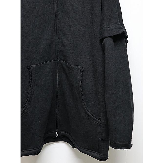 nude:masahiko maruyama ・ヌード:マサヒコマルヤマ/裏毛オーバーサイズZIP UPパーカ（袖取り外し可能）/Black | nude:masahiko maruyama | 02
