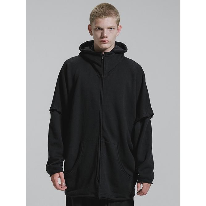 nude:masahiko maruyama ・ヌード:マサヒコマルヤマ/裏毛オーバーサイズZIP UPパーカ（袖取り外し可能）/Black | nude:masahiko maruyama | 12
